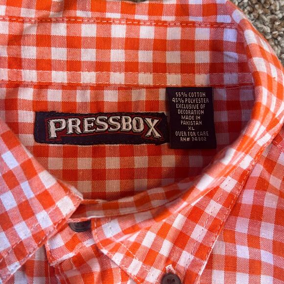 Pressbox Auburn University Orange and White Men's Long Sleeve Button Down. XL - Picture 3 of 7
